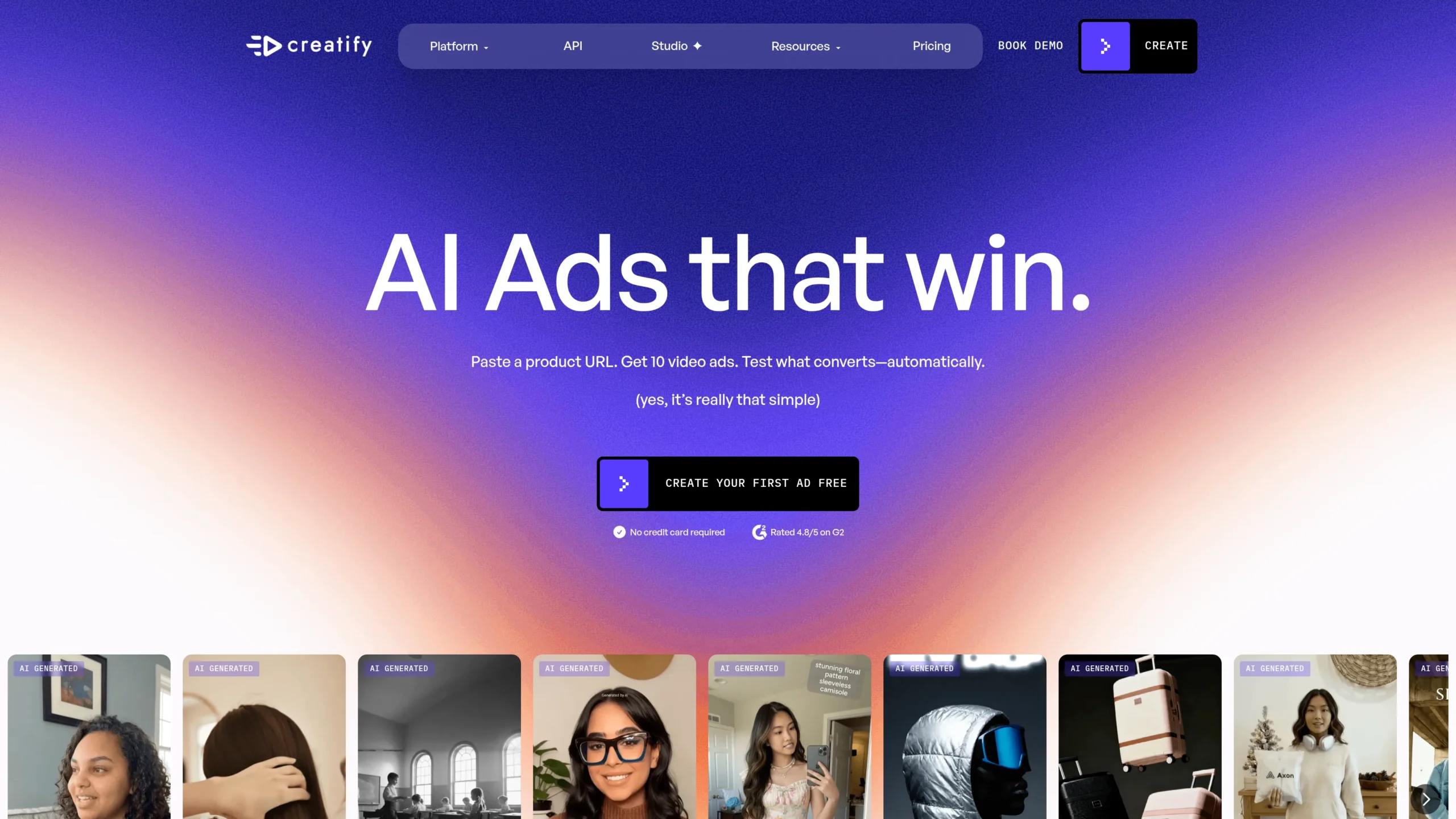 Creatify AI Dashboard