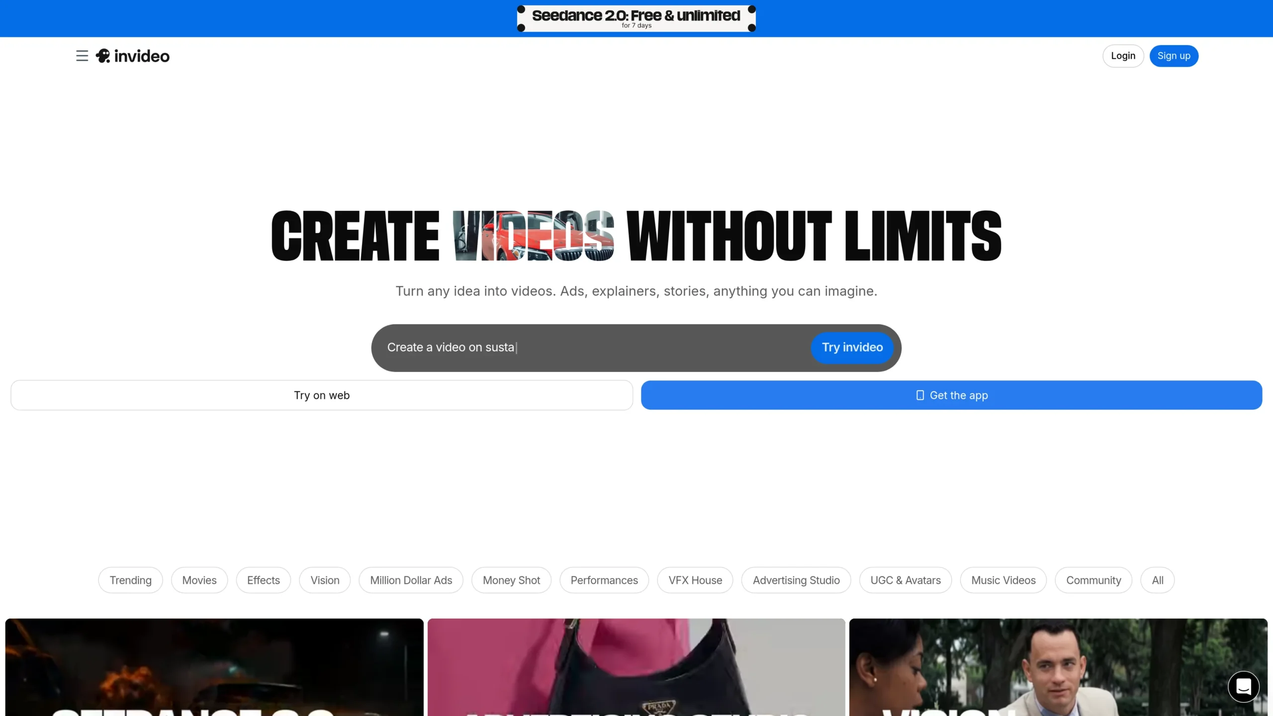 InVideo AI Dashboard